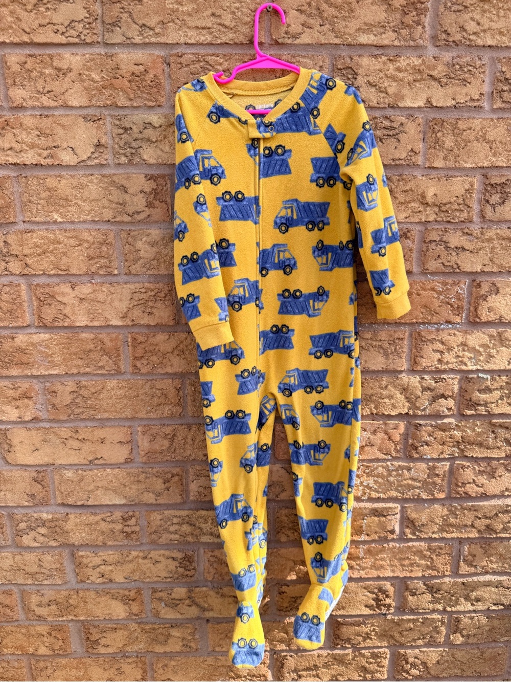 10/$25 • Carters Child of Mine Dump Truck Fleece Footed Sleeper